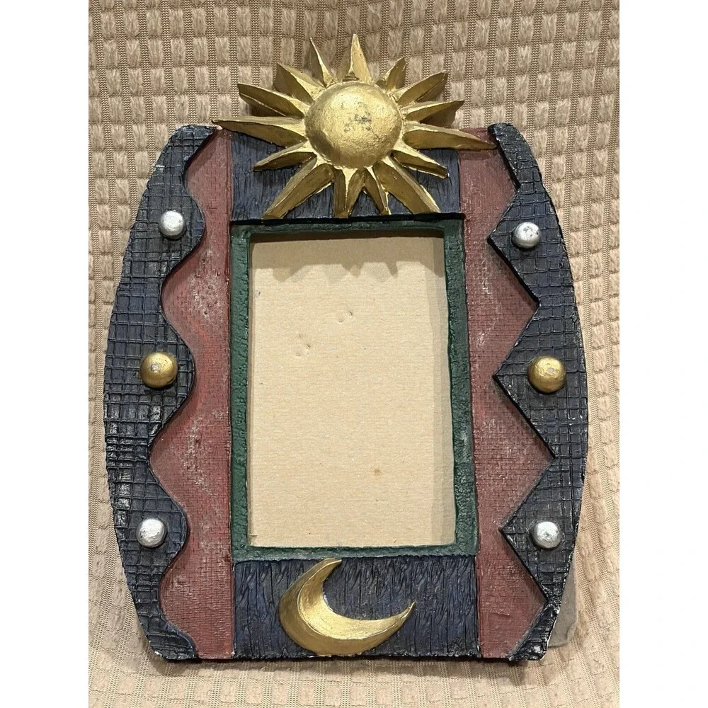 Vintage 1993 Figi Graphics Celestial Sun Moon Picture Frame Whimsigoth Y2K Resin